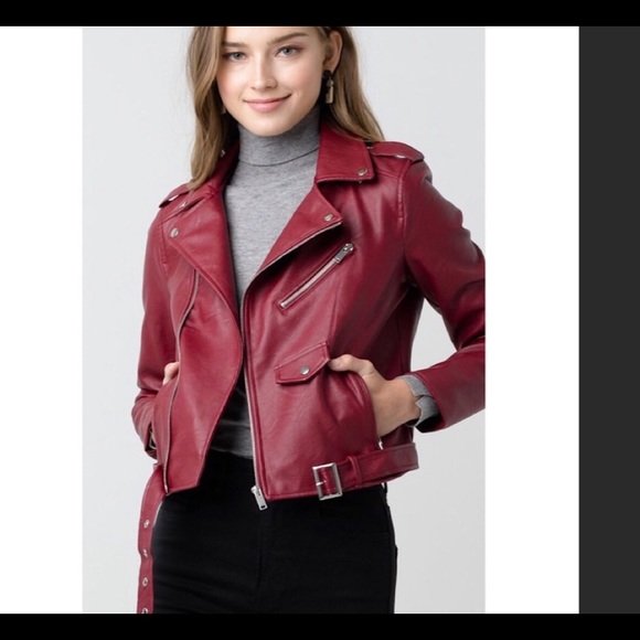 love tree faux leather jacket